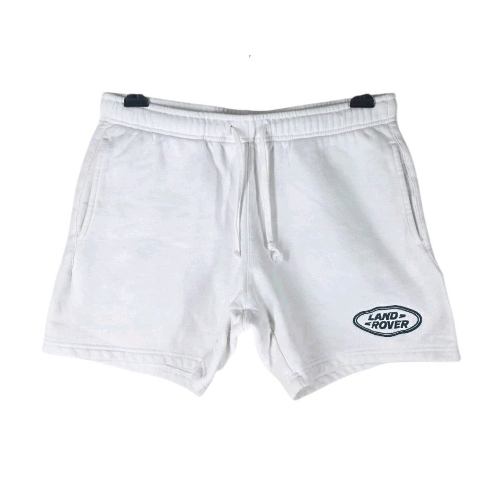 PacSun Land Rover Sweat Shorts Mens M Fleece White Drawstring Embroidered Logo - Picture 12 of 13